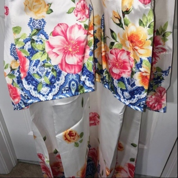 Floral Maxi Dress Party Gown Size L New - Picture 12 of 12